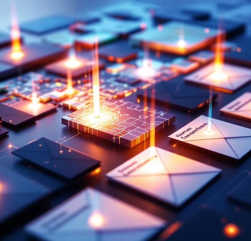 3D-karttavisualisointi suoramarkkinointikampanjan kohdentamisesta, jossa naapurustot näkyvät eri väreissä ja mainosmateriaalit on järjestetty korostettuina SSM:n brändiväreissä.